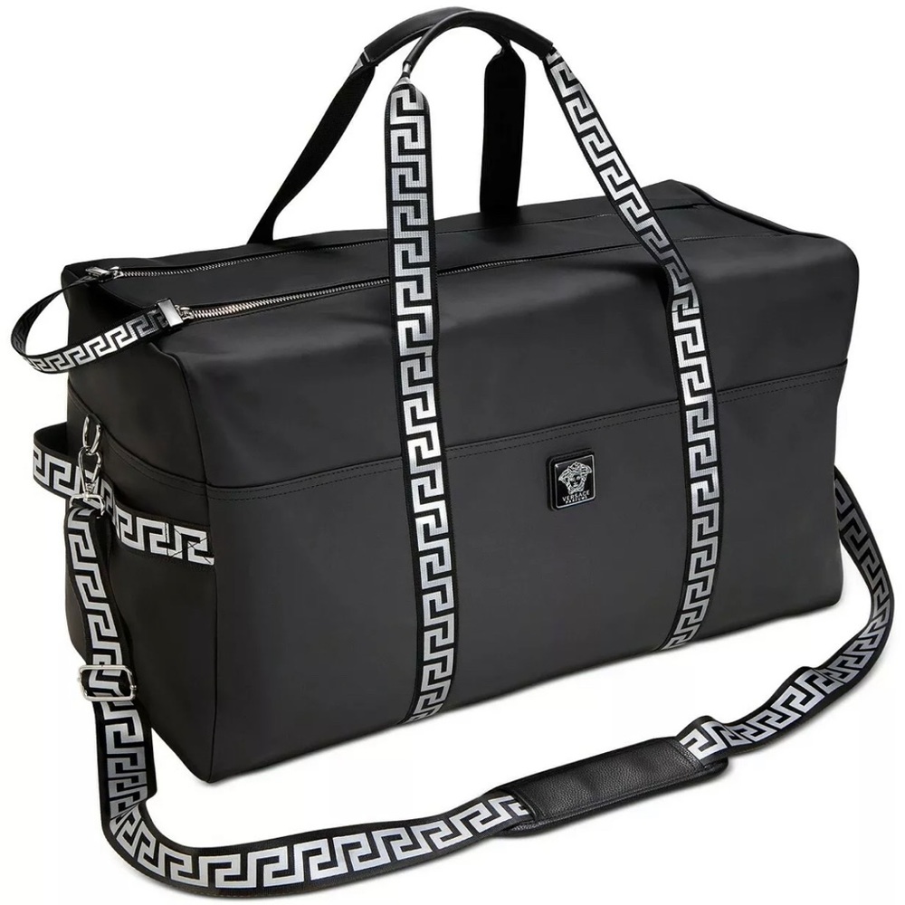 Versace Duffel Bag Gym Weekender Traveler Bag Luggage Holdall Black Carr…